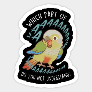 Cinnamon Green-cheeked Conure Parrot Aaaa Sticker